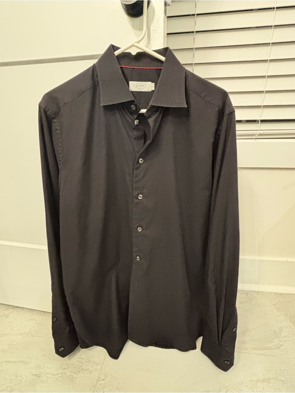 Eton Men's Dark Charcoal Long-Sleeve Dress Shirt